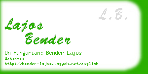 lajos bender business card